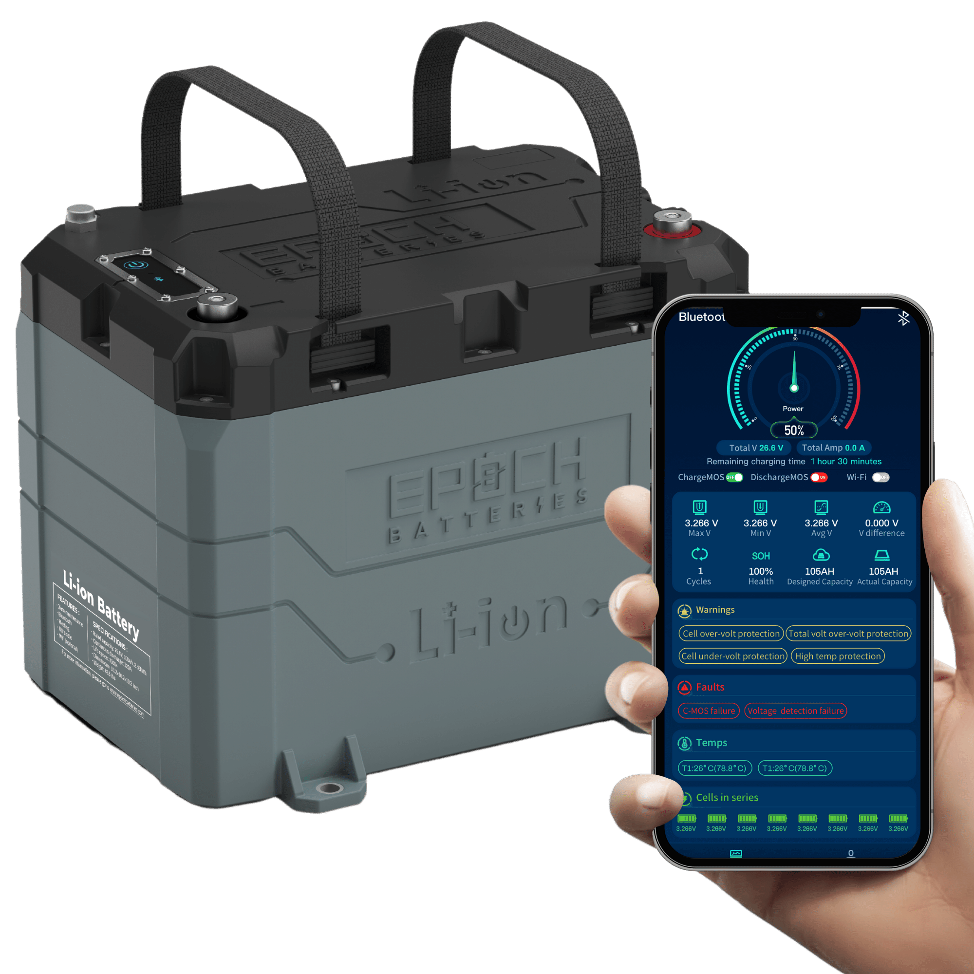 Batterie Lithium 12v 100ah LiFePo4 LTPRO 12-100 Bluetooth Energie