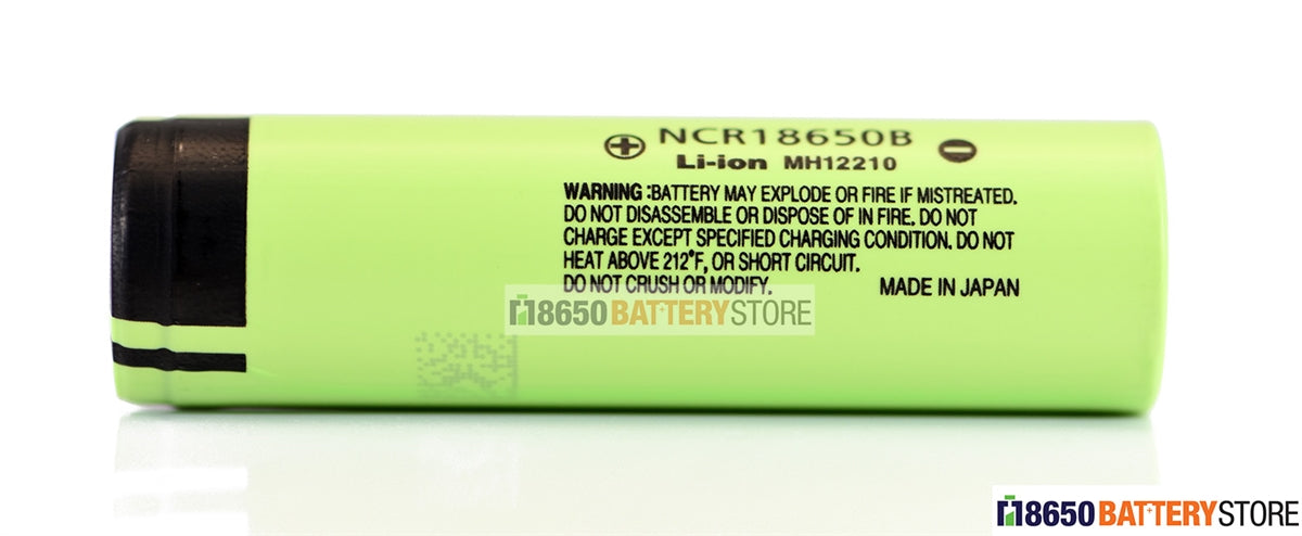 Panasonic NCR18650B Flat Top 3400mAh 4.9A Battery - 18650 Battery Store